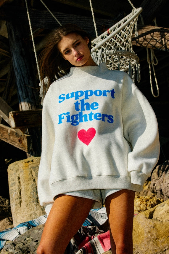 FCKCANCER Reversible Mock-Neck Sweatshirt
