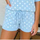 Blue Shorts with White Polka Dots