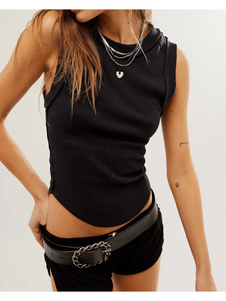 Ladies Ribbed Sleeveless Tank