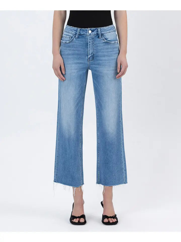 High Rise Raw Hem Crop