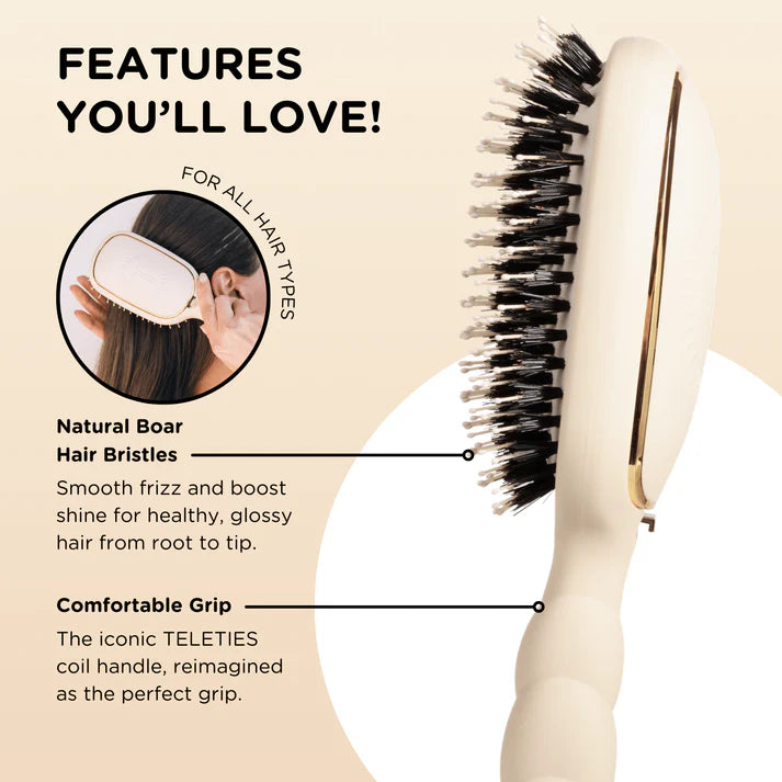 Boar Bristle Hair Brush - Tan