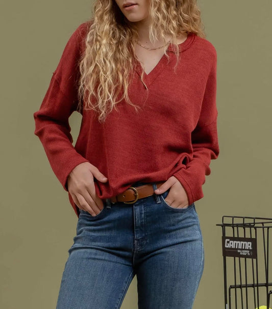 Solid Burgundy Knit Top