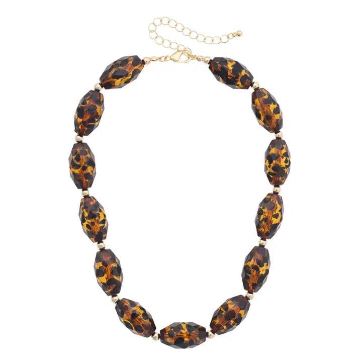 Leighton Beaded Necklace in Tortoise