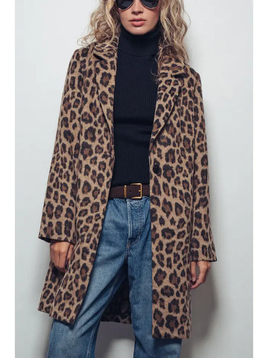 Leopard Print Oversized Statement Coat