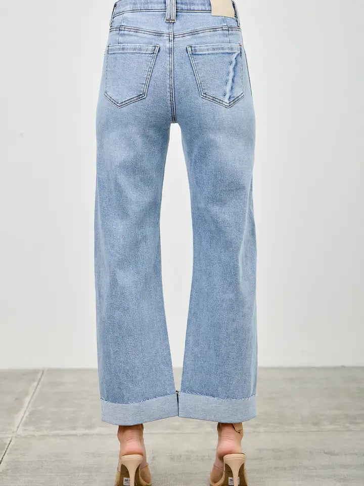 HIGH Rise Straight with Cuff