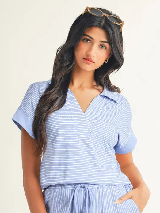 Stripe Dolman Sleeve Top