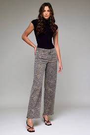 Tiger Print High Rise Dad Jeans