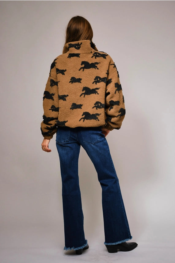 Wild Sherpa Oversized Zip-Up Jacket