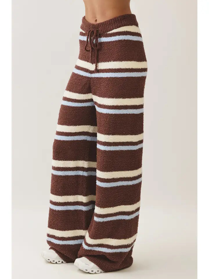 Cozy Striped Wide Leg Pants