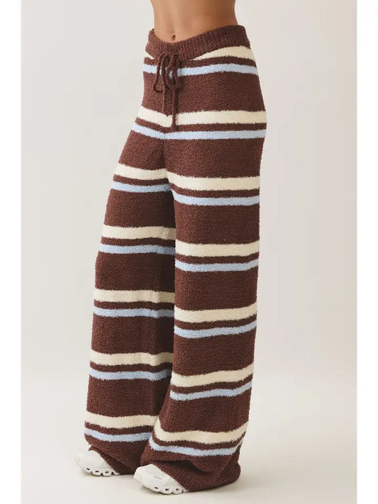 Cozy Striped Wide Leg Pants