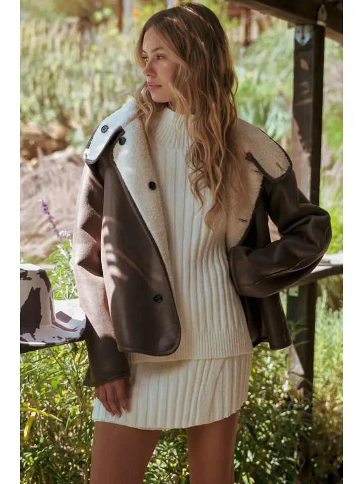 Reversible Oversized Sherpa Jacket