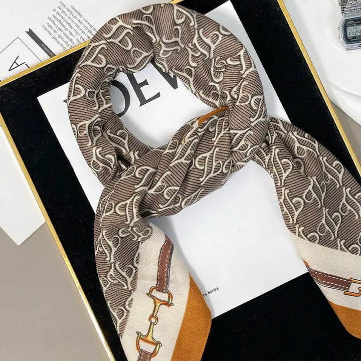 Luxury Chain Print Velvet Scarf