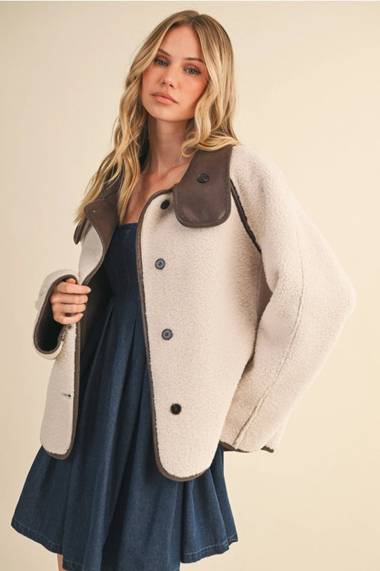 Reversible Oversized Sherpa Jacket