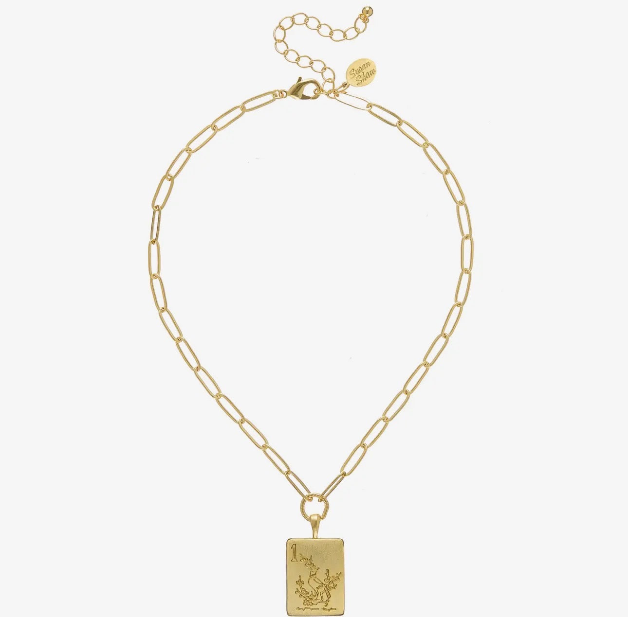 Bird Bam Mahjong Medium Paperclip Necklace