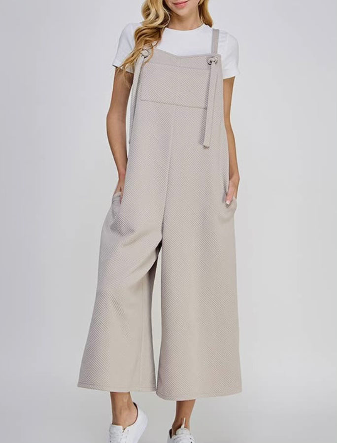 Textured cropped overall