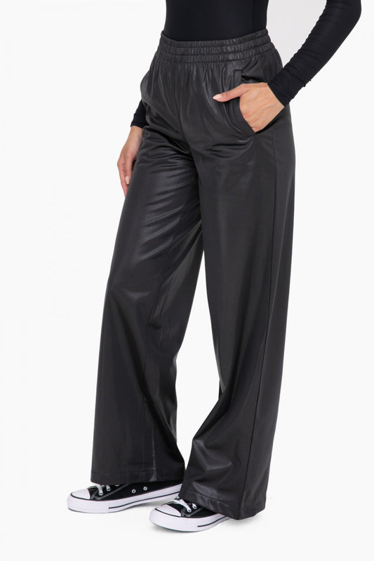 Glossy Leather Look Pants