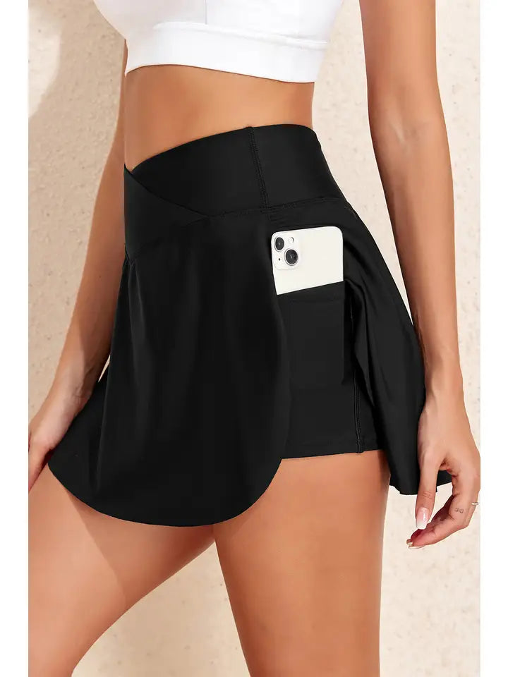 Crossover High Waist Skort