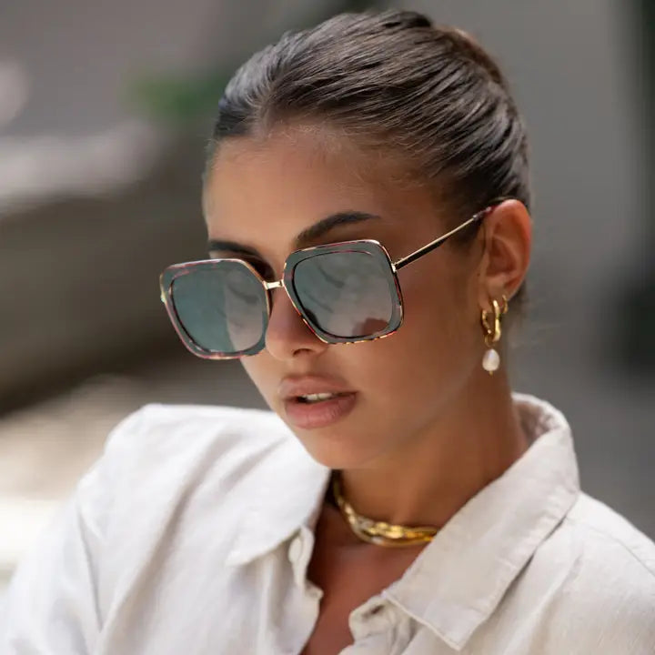 Lulu Acetate Womens Square Sunglasses