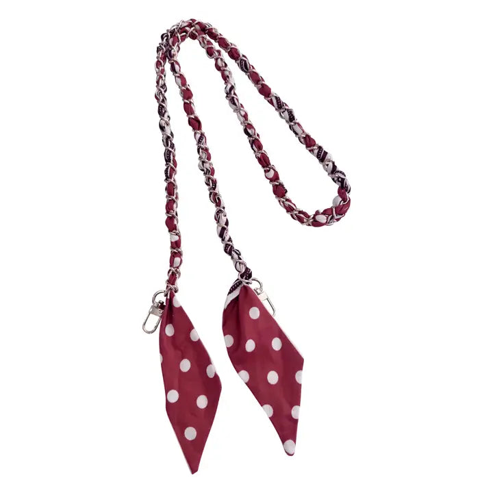 Maroon Dot Phone Chain