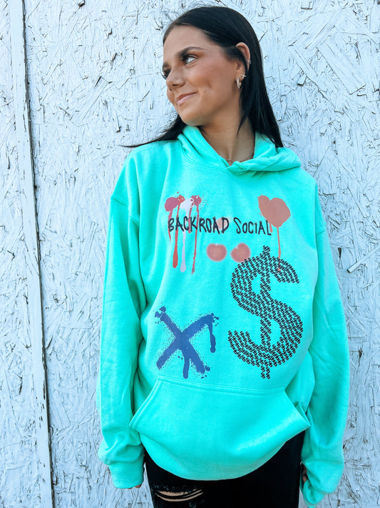 Green BRS graffiti hoodie