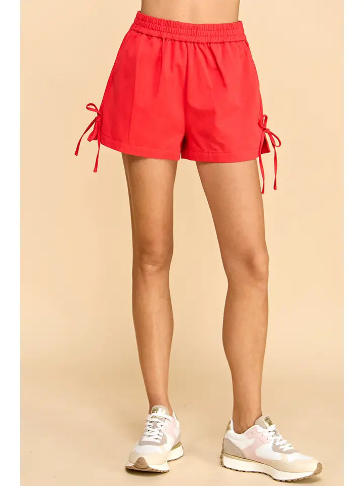 Denim Shorts with Side Pocket and Bow