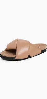 puff folded nude sandals