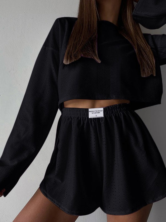 Eyelet basic shorts