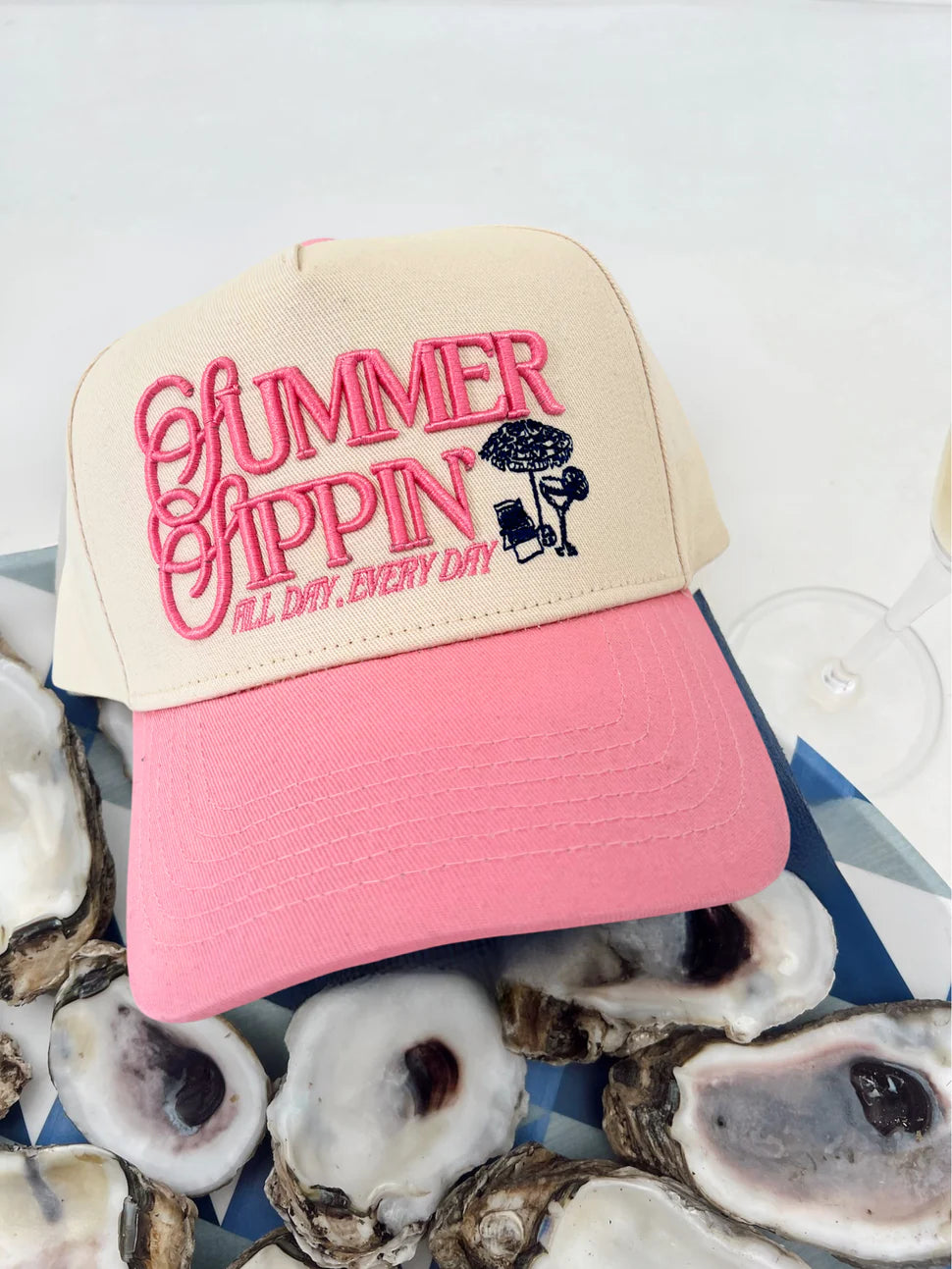 Summer Sippin' - Pink Vintage Trucker Hat