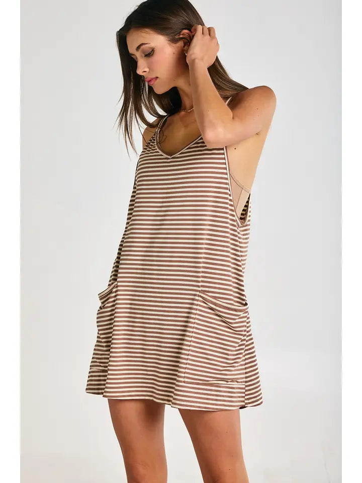 Washed Sporty Mini Dress W Built in Romper Lining