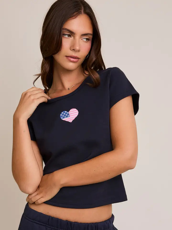 Heart USA Slim Tee