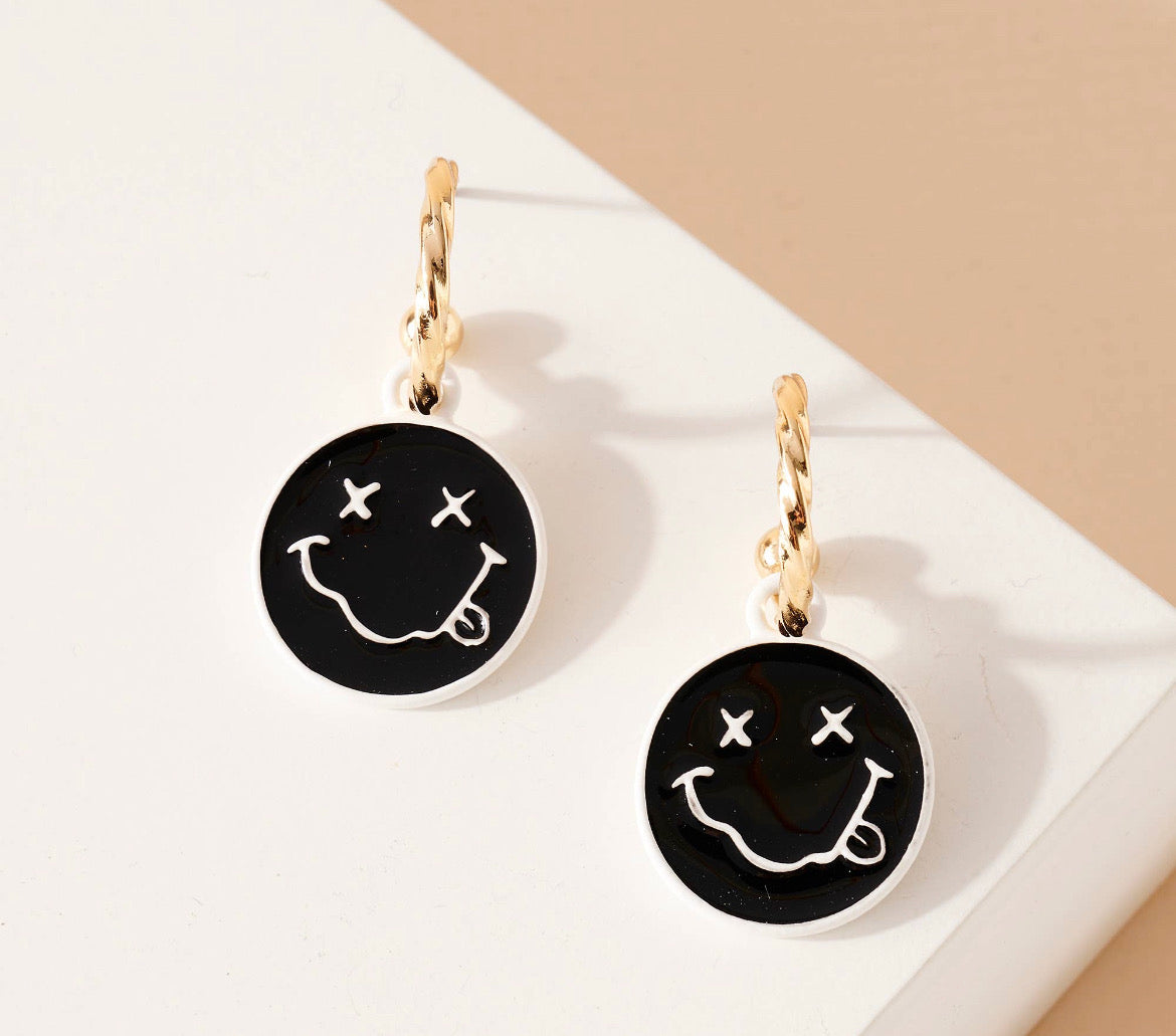 Small Smiley Hoops