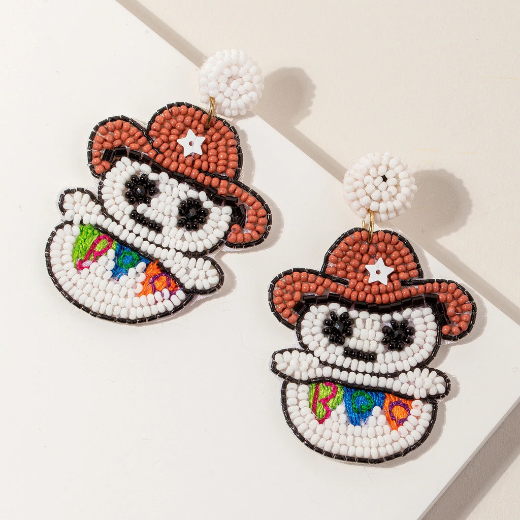Boo Ghost Beaded Earrings