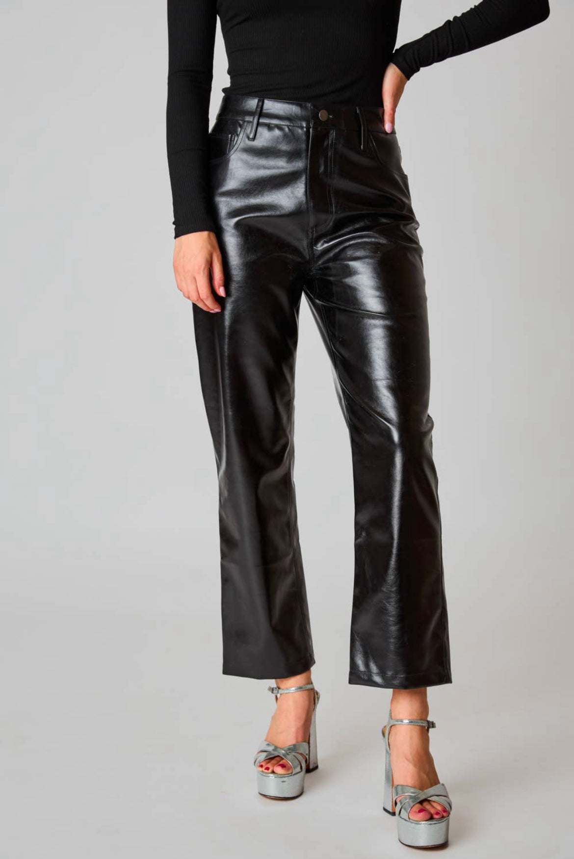 Buddy Love cropped black leather pants