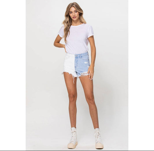 High Waisted Color Block Shorts