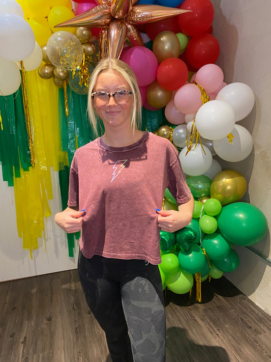 Lightening Bolt Crop Tee