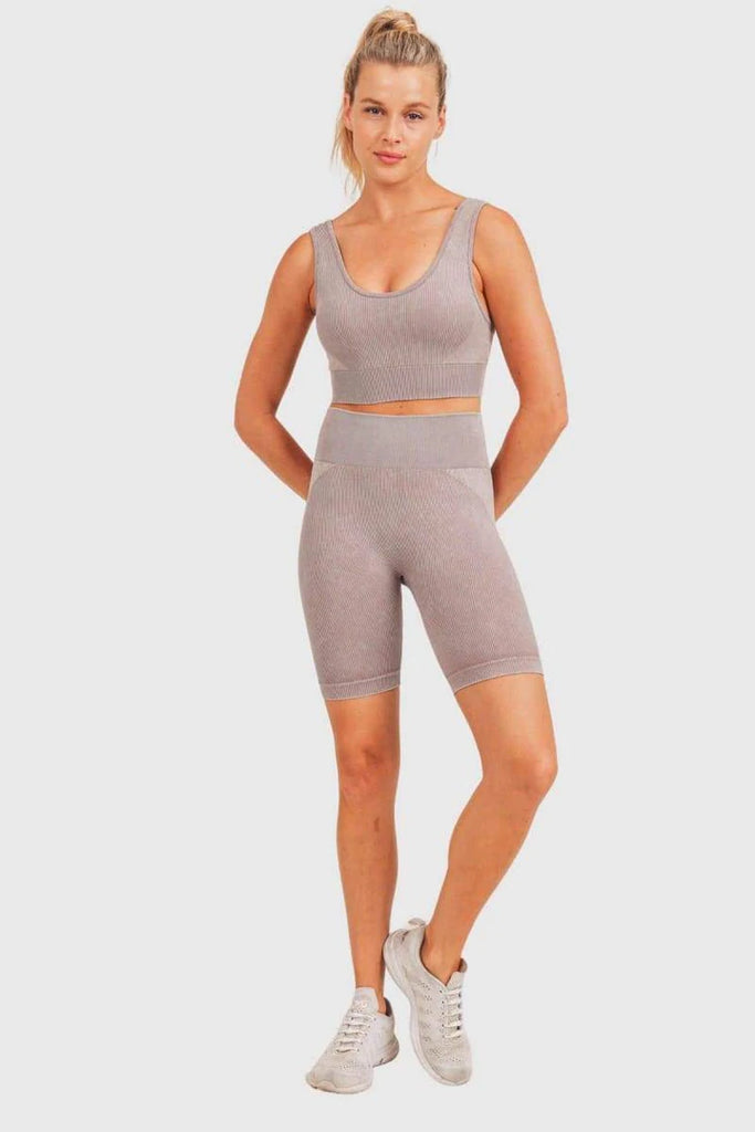 Mineral Wash Ribbed Bra