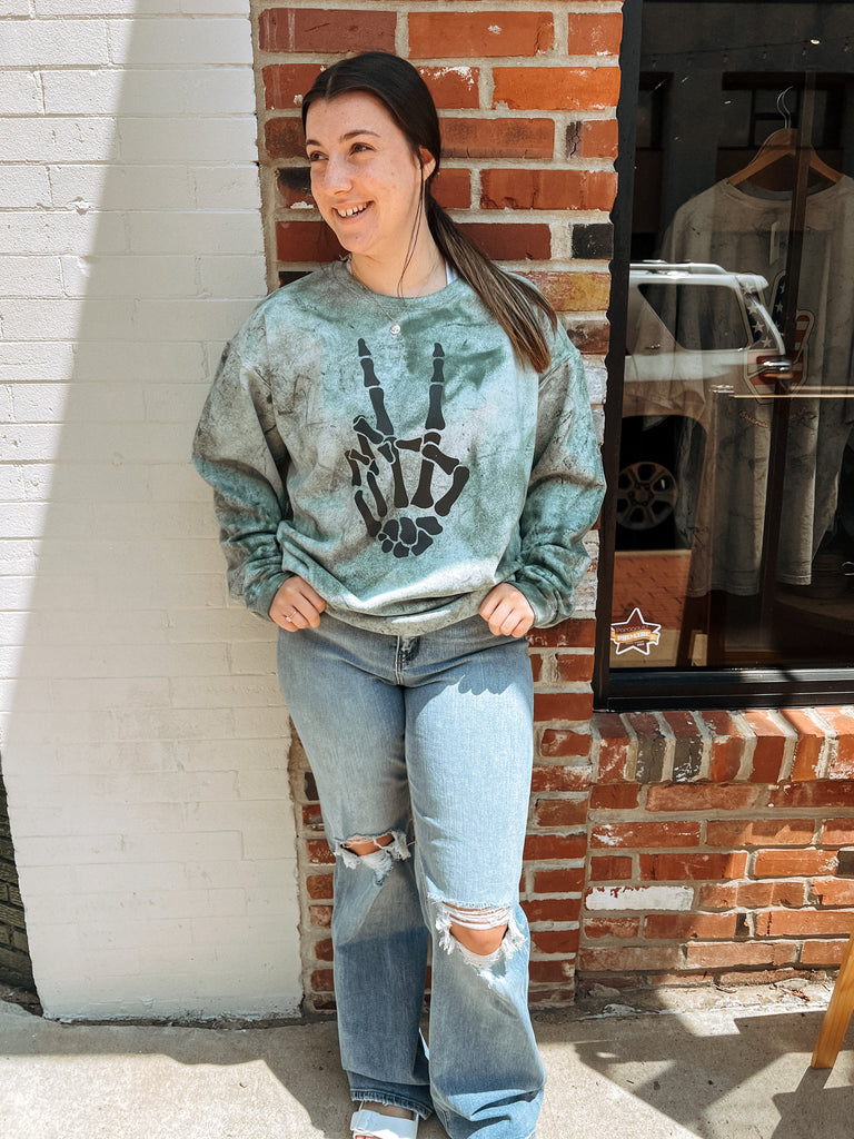 Skeleton Peace Sign CC Crewneck