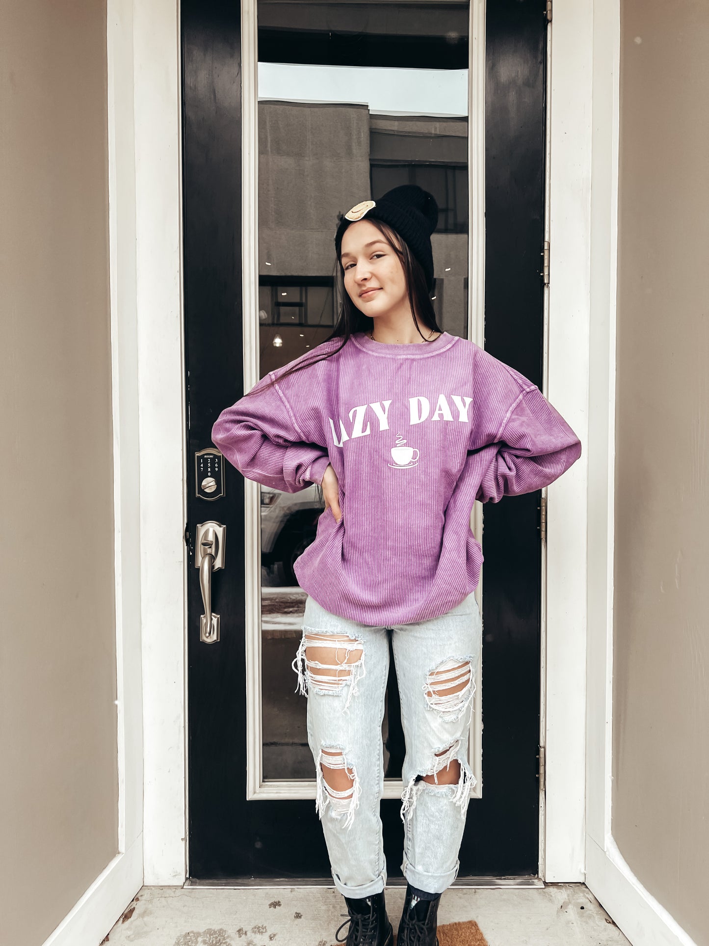 Lazy days corded pullover