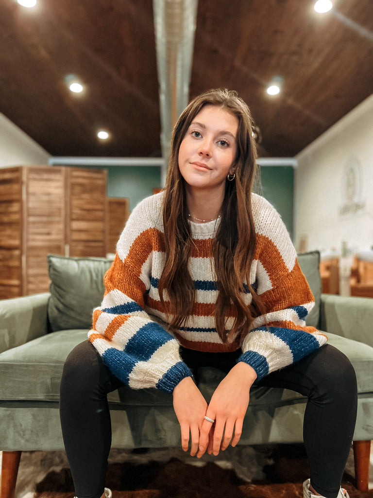 striped oversized sweater