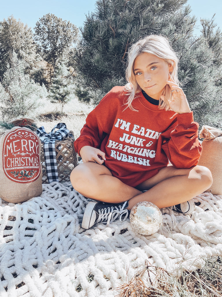 Eating junk & watching rubbish sweatshirt