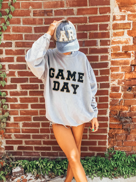Game day patch corded pullover
